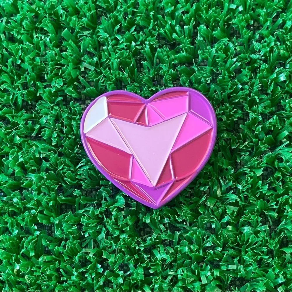 Pink Faux 3D Crystal Heart Pin/ Brooch Lapel